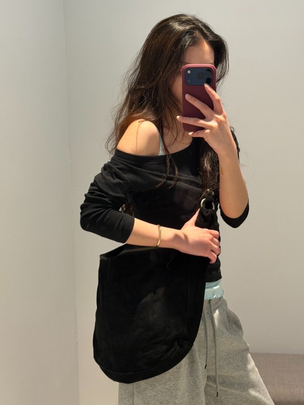 Roma Black Suede Tote Bag